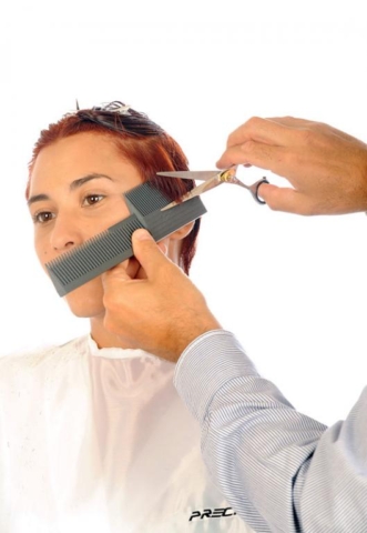 Corto laterales  con peine Preciscut Large, sección 2 (triangular) Tecnica de corte tijera sobre peine Preciscut